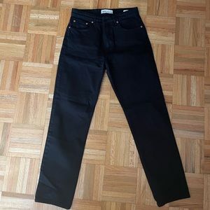 Zara black mid-rise straight leg jeans